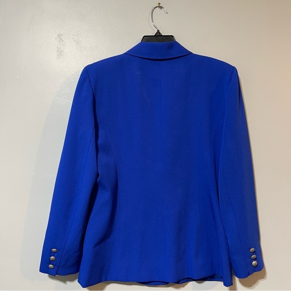 SUITSME Vintage Longline Blazer Jacket, Size 6 Royal Blue Preppy Academia Y2K - Picture 4 of 11
